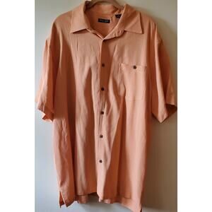 Silk Icon Collection Men’s 100% Silk Short Sleeve Button Shirt Size XL